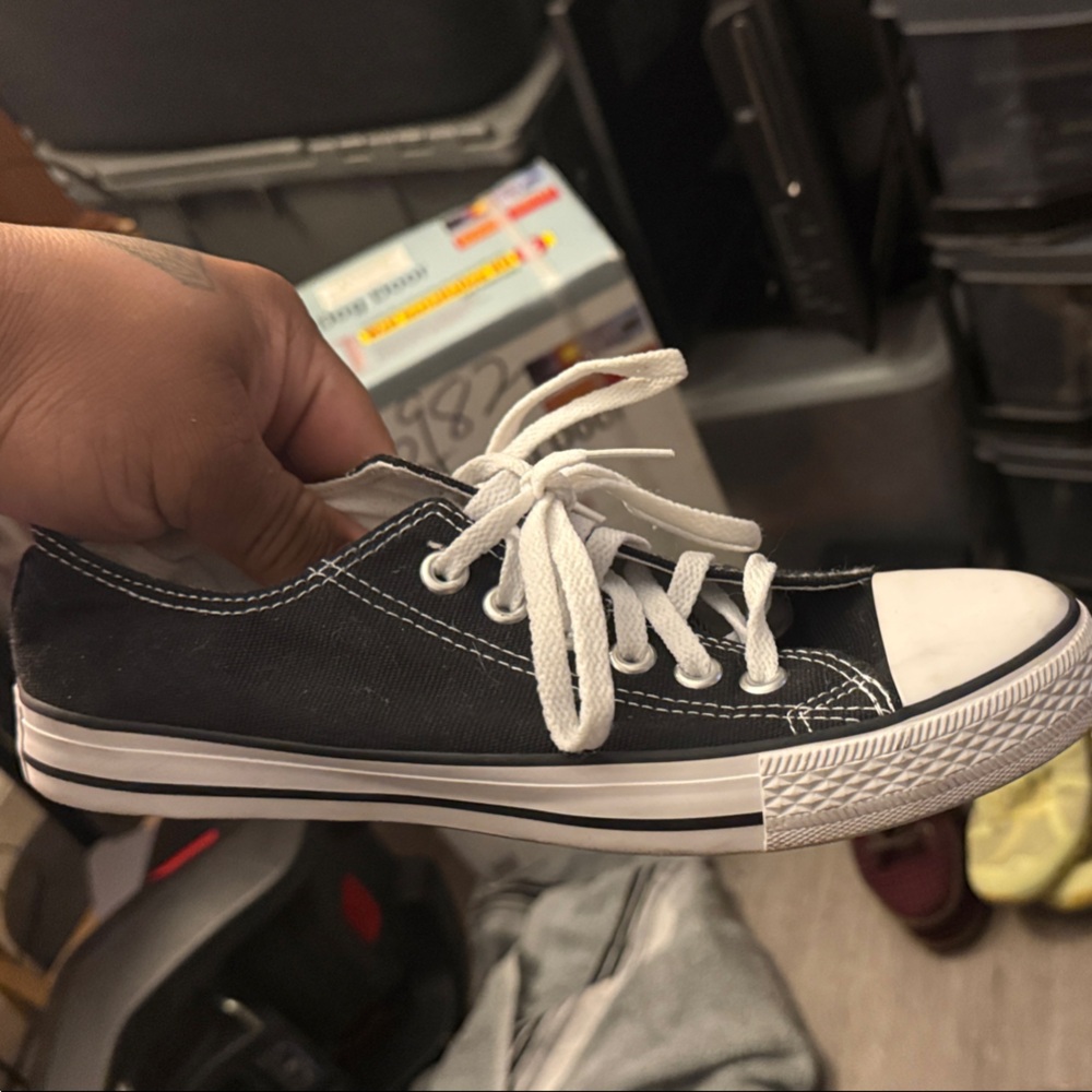 Converse Black and White Lace-Up Sneakers